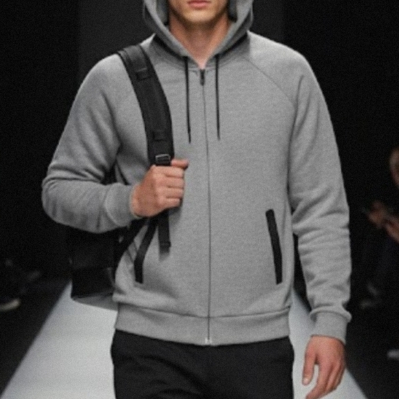 Alexander Wang Other - Alexander Wang x H&M Grey Scuba Biker Hoodie Zip Jacket RARE